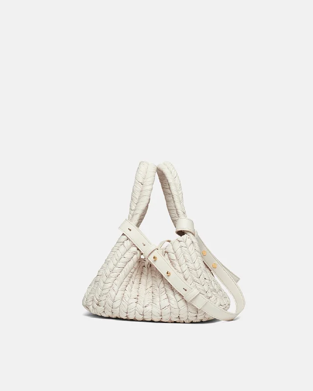 The Busket - Okobor™ Alt-Leather Knit Bucket Bag - White