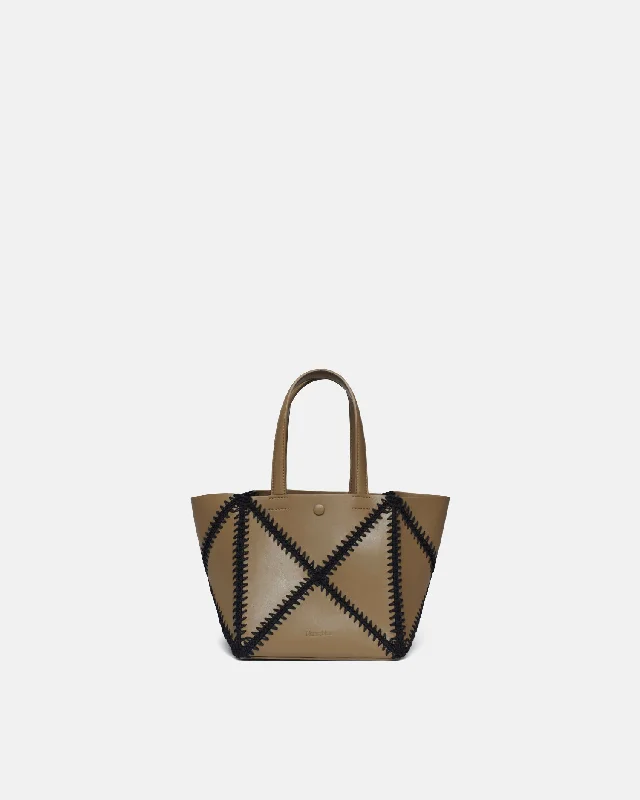 The Origami Mini - Alt-Nappa Tote - Ashy Taupe Black