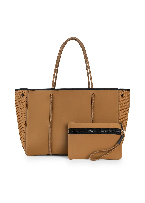 Greyson Camel Woven Neoprene Tote