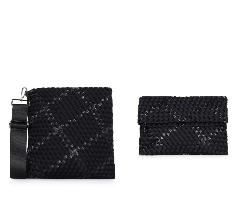 Val Noir Convertible Woven Crossbody