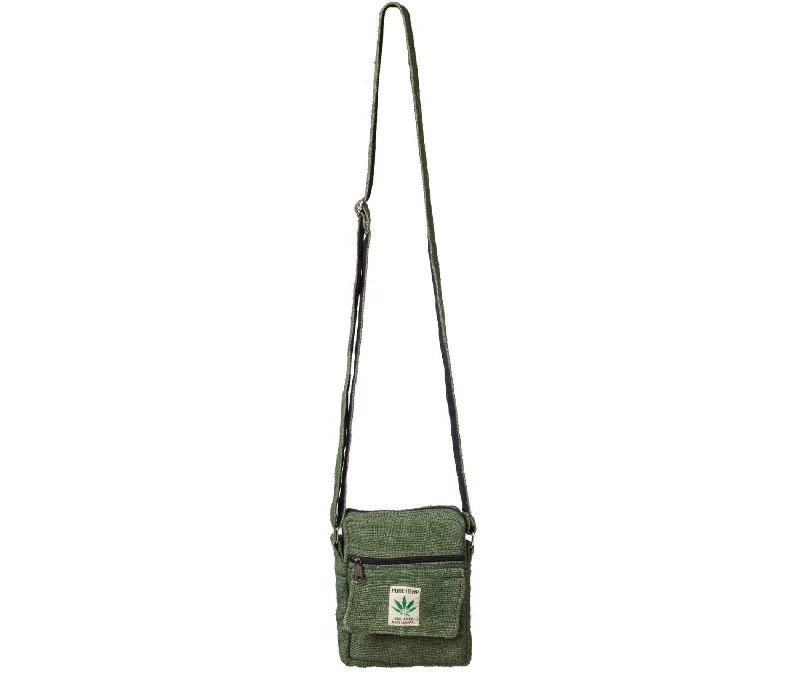 Hemp Small Crossbody Bag Green, Pure Hemp Small Bag, Hemp Purse