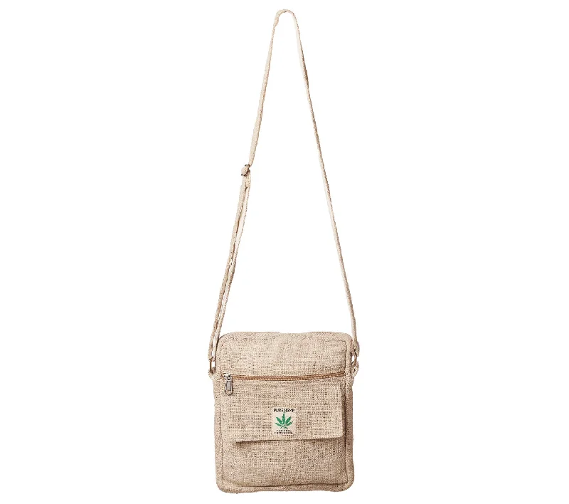 Natural Hemp Purse, Vegan Shoulder Bag, Perfect Gift, Zipper Closure