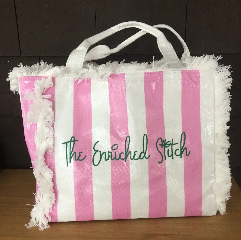 Cabana Stripe Tote in Pink