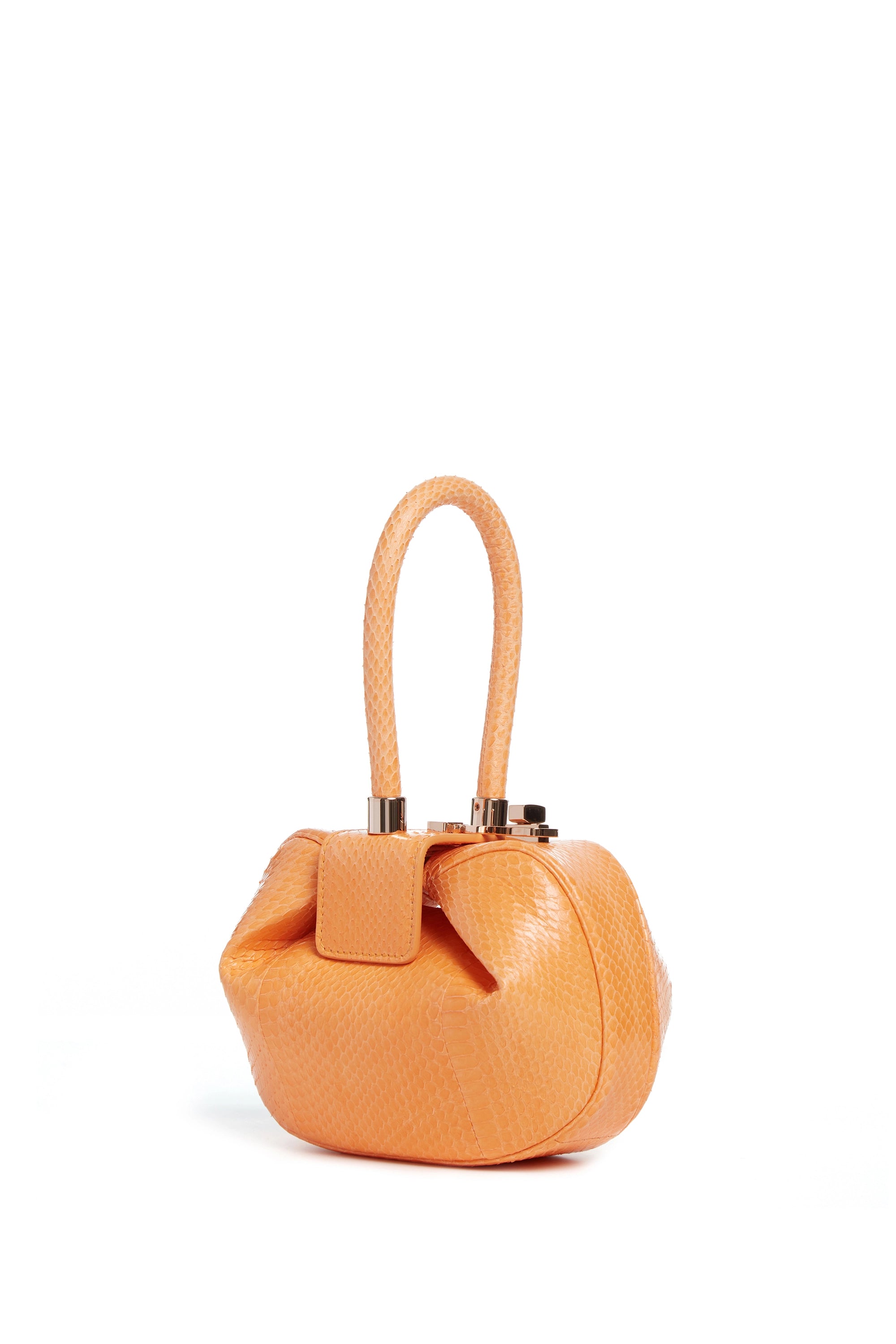 Demi Bag in Fluorescent Orange Snakeskin