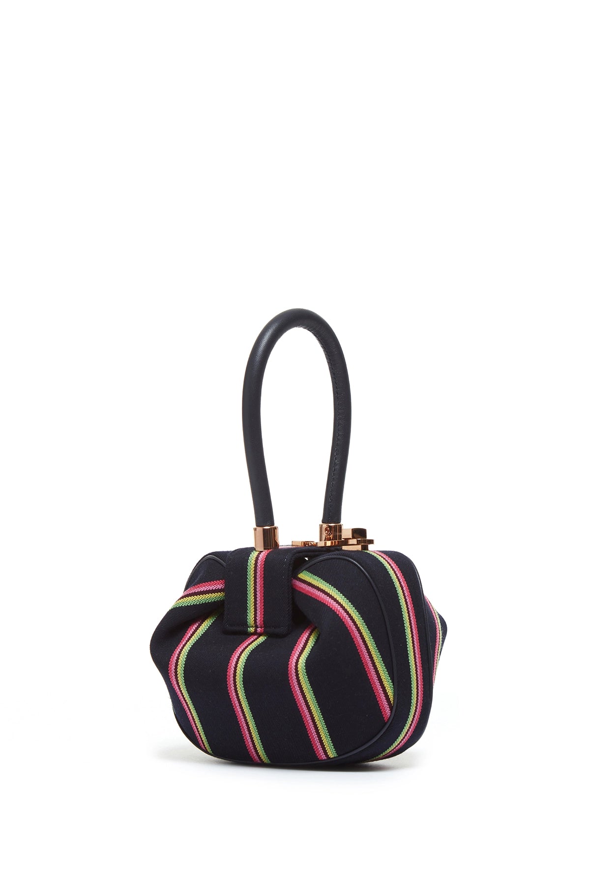 Striped Demi Bag in Navy Wool