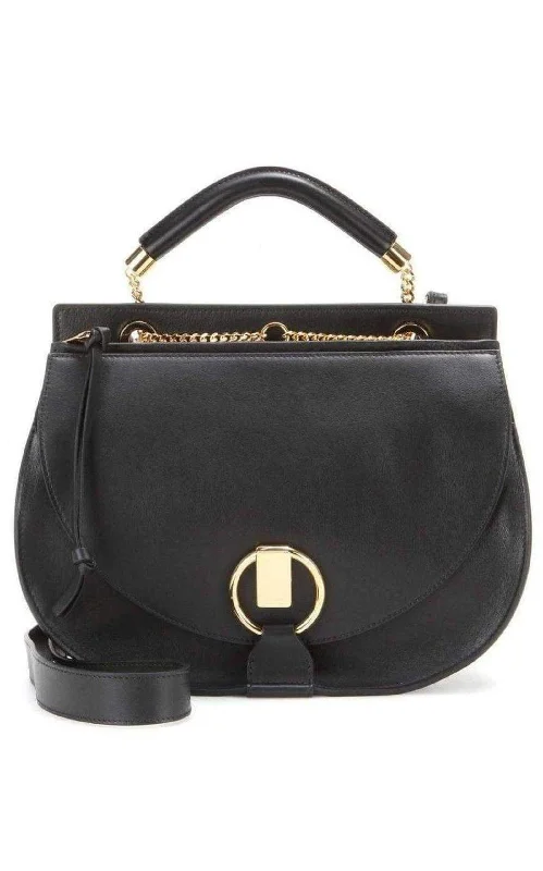 Black Leather Goldie Shoulder Bag