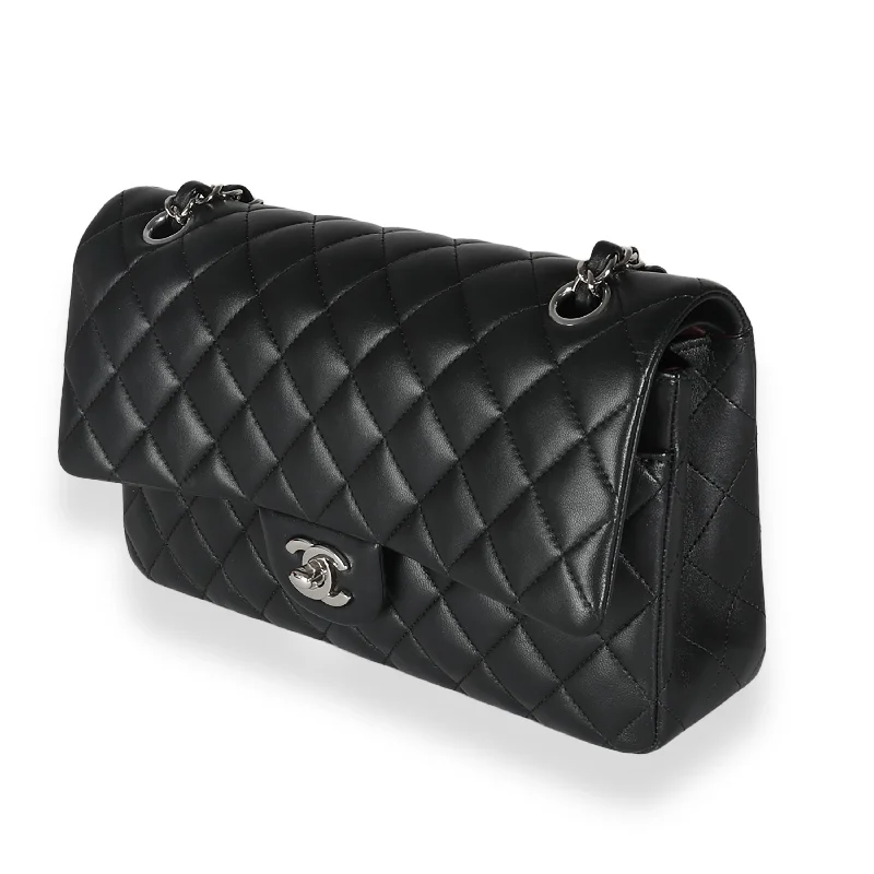 Black Quilted Lambskin Medium Classic Double Flap Bag