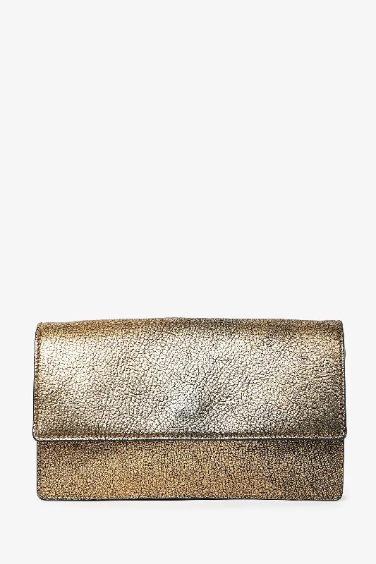 Alexander McQueen Gold Leather Crossbody Bag