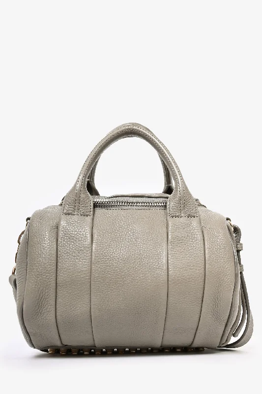 Alexander Wang Grey Studded Rocco Bag with Strap