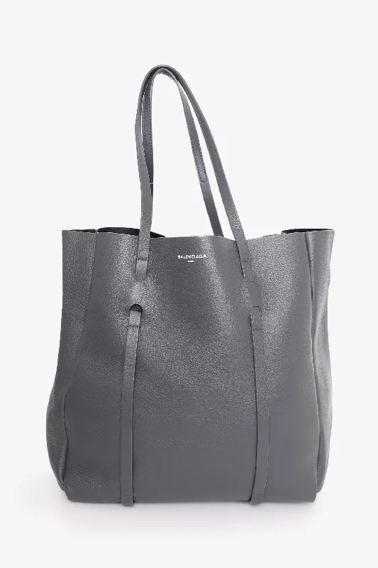 Balenciaga Grey Leather Everyday Tote with Pouch