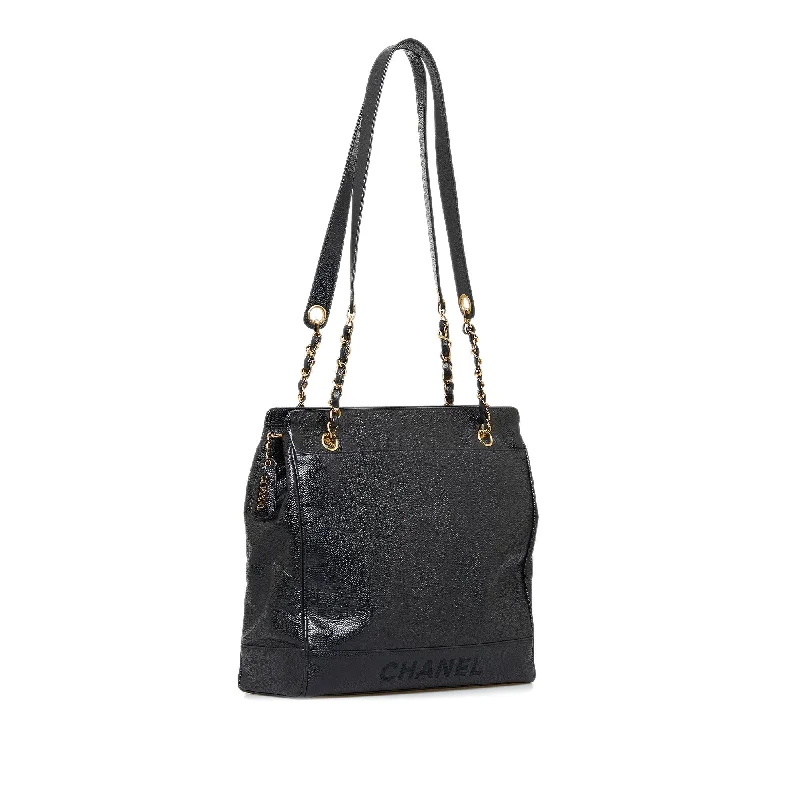 Black Chanel Caviar Chain Tote