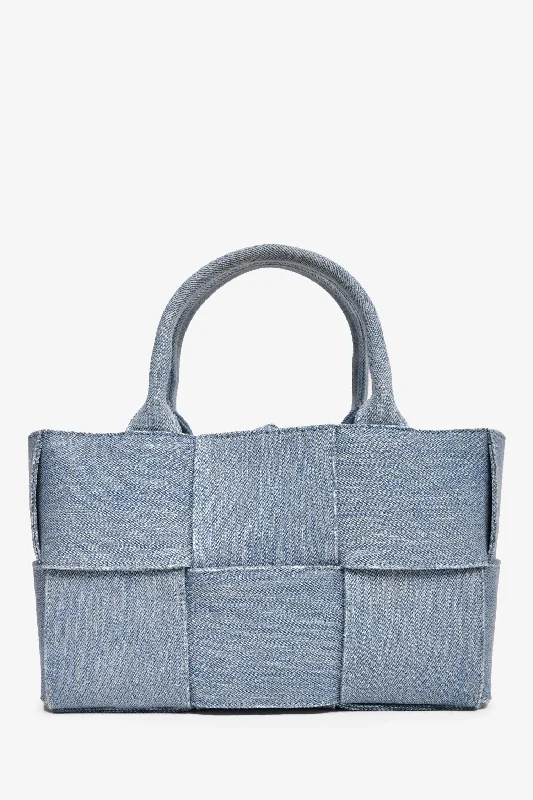 Bottega Veneta Blue Denim Maxi Intrecciato Archo Crossbody Bag