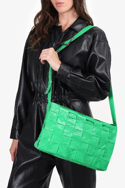 Bottega Veneta Green Maxi Intrecciato Cassette Crossbody Bag