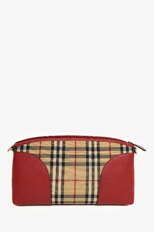 Burberry Beige/Red Horseferry Check Small Chichester Crossbody Bag