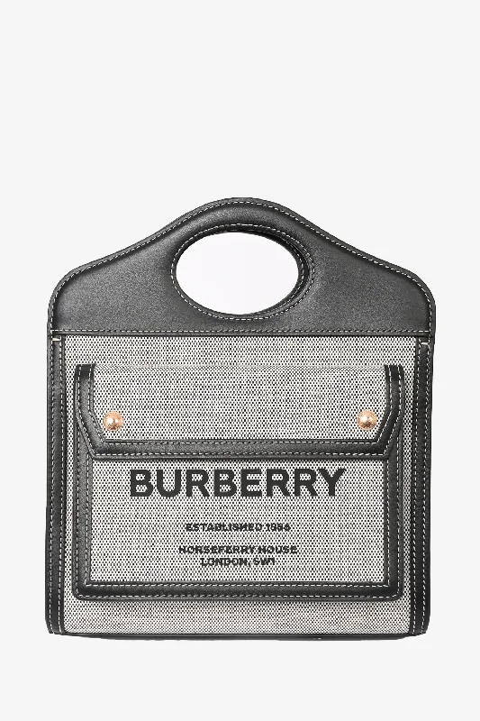 Burberry Two-Tone Canvas/Leather Mini Pocket Bag