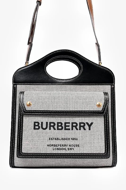 Burberry Two-Tone Canvas/Leather Mini Pocket Bag