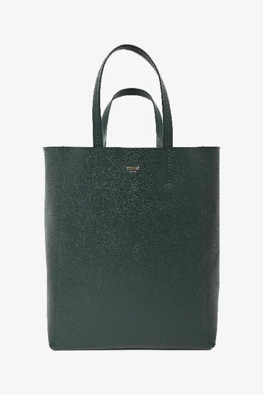 Celine 2019 Green Leather Vertical Cabas Tote