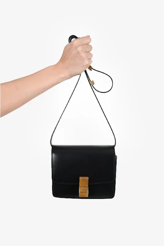 Celine Black Leather Small Box Crossbody Bag