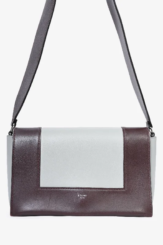 Celine 2018 Blue/Burgundy Leather 'Frame' Crossbody Bag