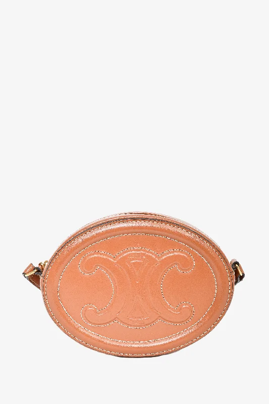 Celine Brown Triomphe Oval Crossbody Bag