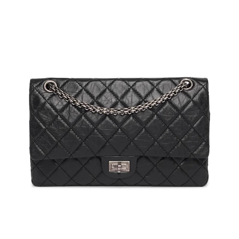 Chanel Black Aged Calfskin 2.55 Reissue 226 Flap Bag