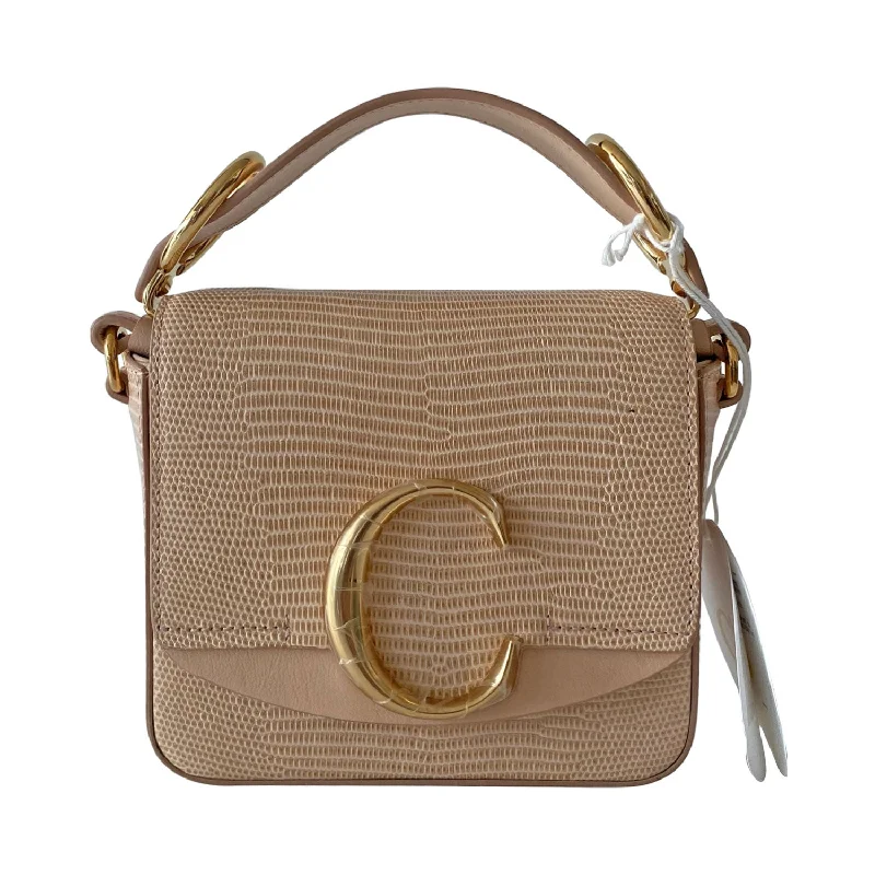 Chloé Embossed Leather Mini C Bag