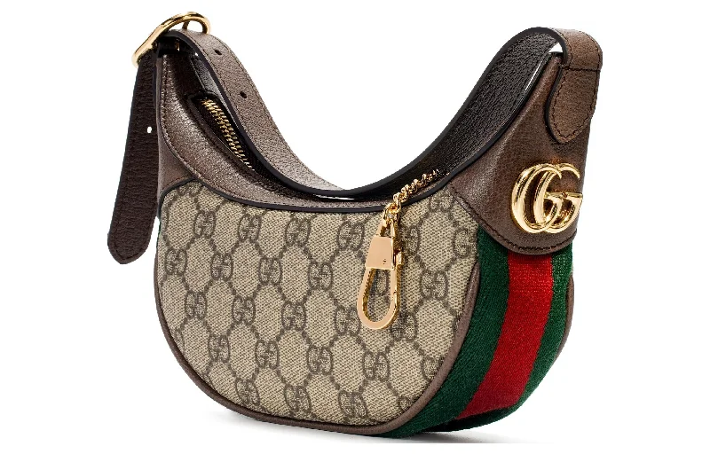 (WMNS) Gucci Ophidia Retro Logo Stripe Webbing Canvas Armpit Ebony / Brown Shoulder Bag 658551-96IWG-8745