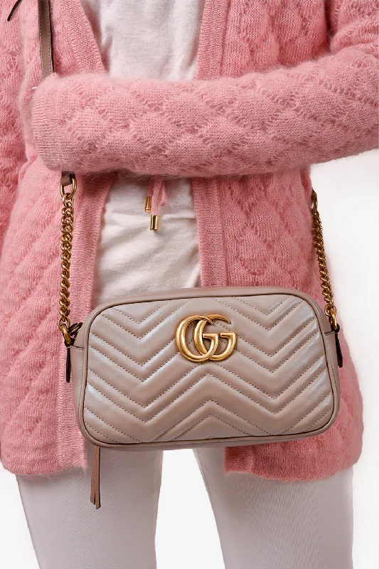 Gucci Beige Small Marmont Matelasse Camera Bag