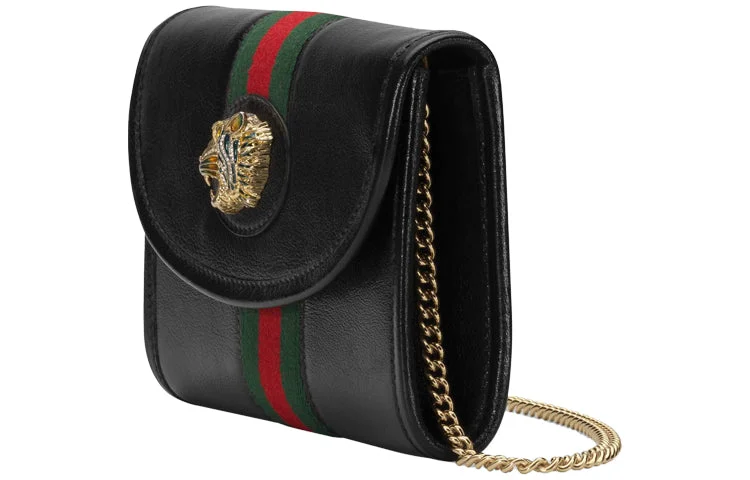 (WMNS) GUCCI Rajah SeriesClutch Chain Single Shoulder Bag mini Black 573797-0OLHX-8389