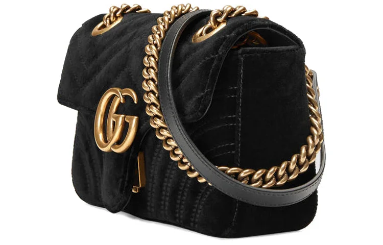 (WMNS) Gucci GG Marmont ClassicG Crossbody Bag Single Shoulder Bag Black 446744-K4D2T-1000