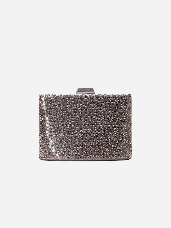 Alba Vegan Sequin Clutch | Grey