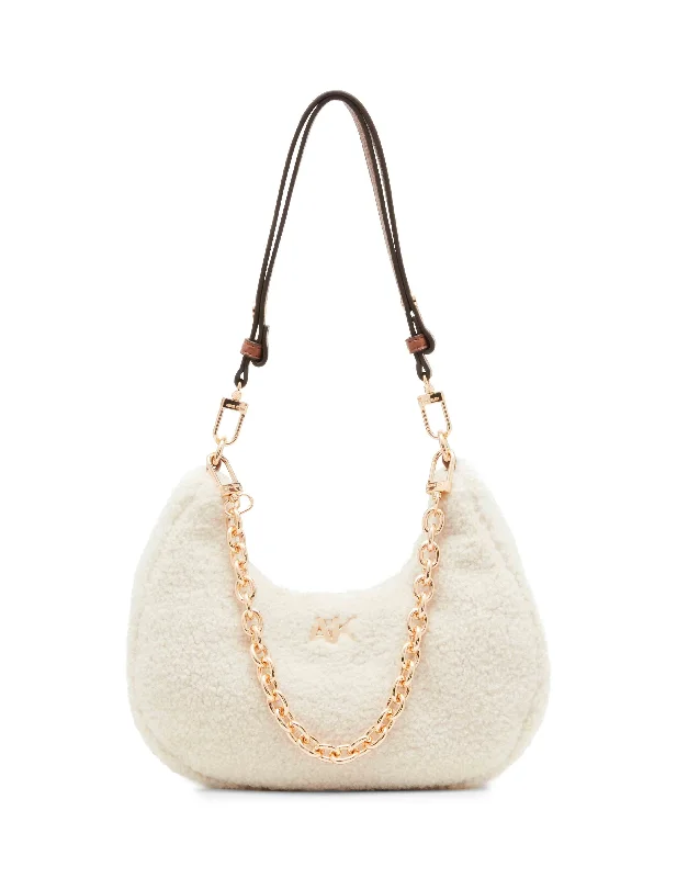 All Over Sherpa Crescent Shoulder Bag