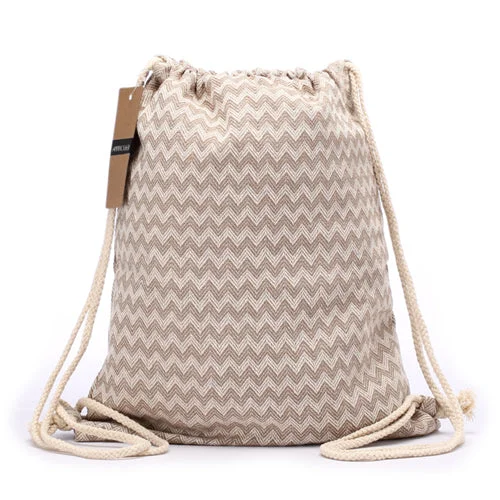 AnnaMouler Bohemian Style Women Backpack Beige