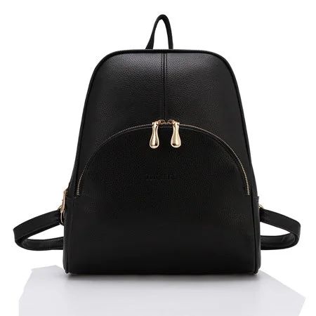 AnnaMouler Brand PU Leather Backpack for Women Black