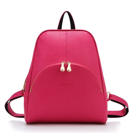 AnnaMouler Brand PU Leather Backpack for Women Rose