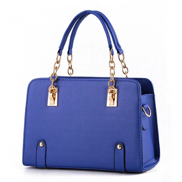 AnnaMouler Famous Handbags with Chain Dark Blue