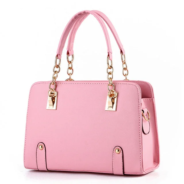 AnnaMouler Famous Handbags with Chain Pink