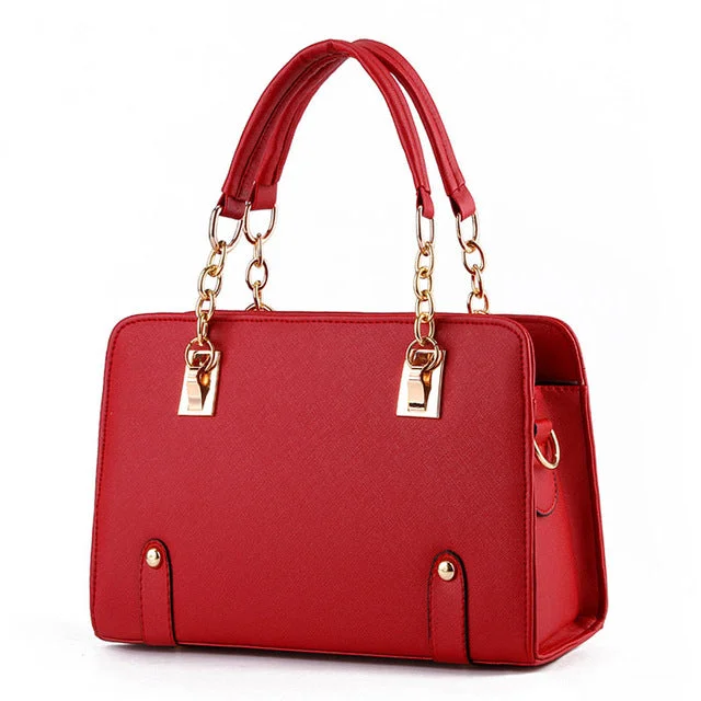 AnnaMouler Famous Handbags with Chain Red