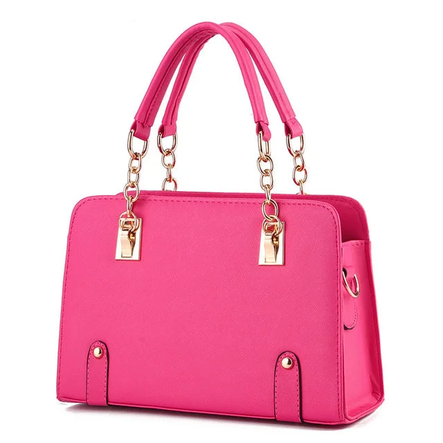 AnnaMouler Famous Handbags with Chain Rose