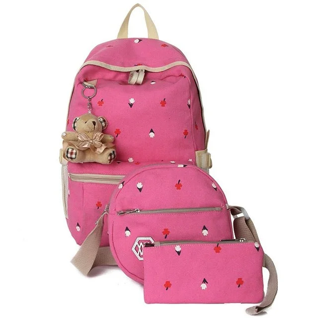 AnnaMouler High Quality Preppy Style Backpack Pink