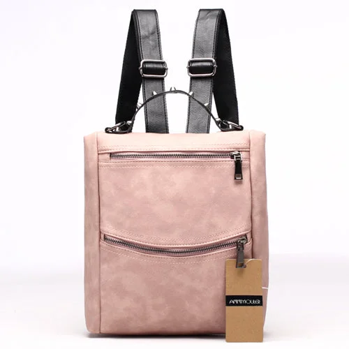 AnnaMouler Multifunctional Preppy Style School Bag Pink