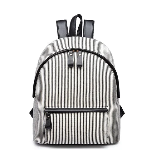 AnnaMouler Striped Pattern Fashion Backpack Light Blue