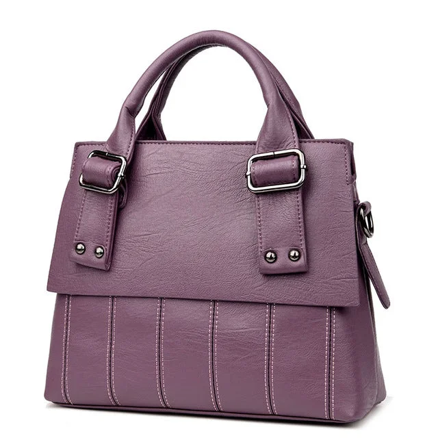 AnnaMouler Trendy PU Leather Handbag Purple