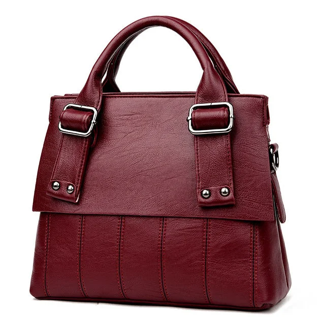 AnnaMouler Trendy PU Leather Handbag Red