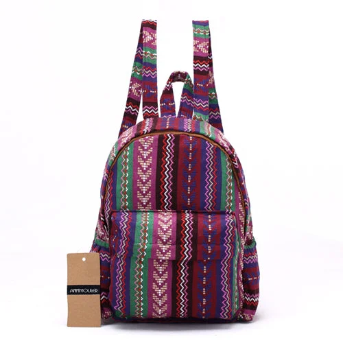 AnnaMouler Vintage Pattern Cotton Fabric Backpack No 3