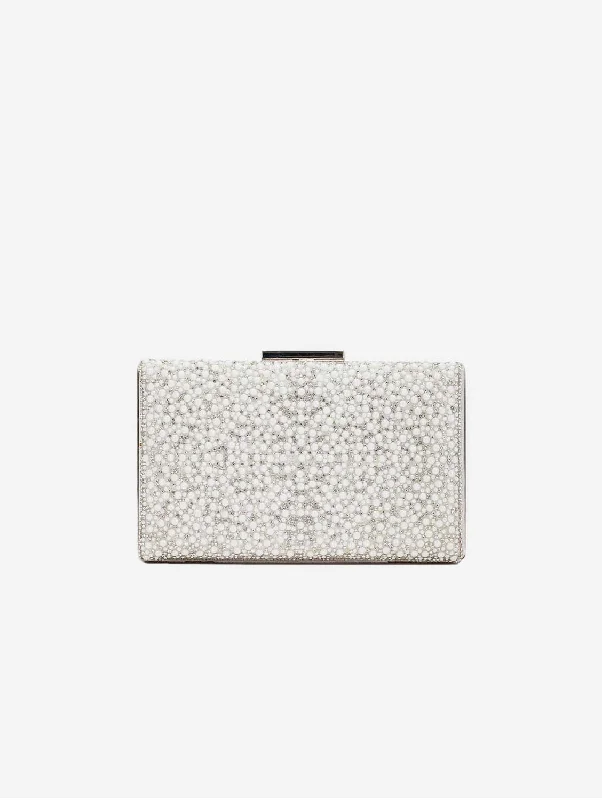 Clara Vegan Pearl Bridal Clutch | Ivory