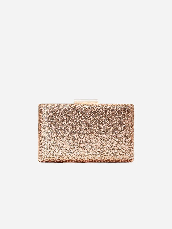 Clara Vegan Sequin Clutch | Rose Gold