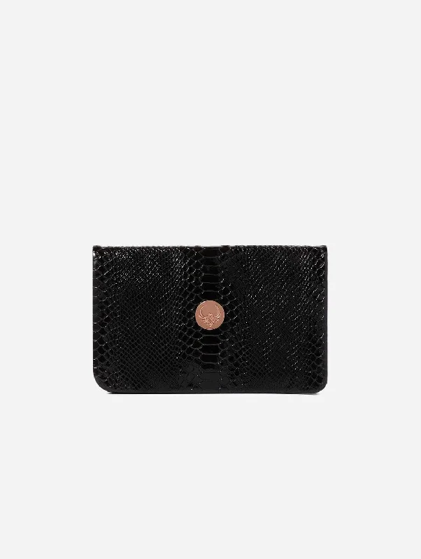 The Manhattan Vegan Leather Clutch | Black