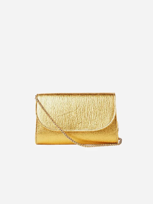 Didi Pinatex® Vegan Leather Mini Clutch | Metallic Gold