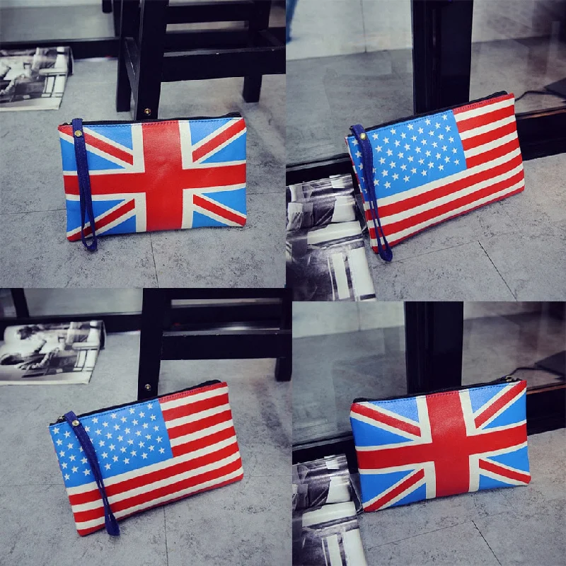 Fashion Lady Classic Vintage Flag Clutch Bag